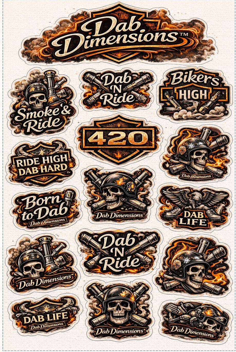 Dab Dimensions™ Biker Edition Sticker Pack