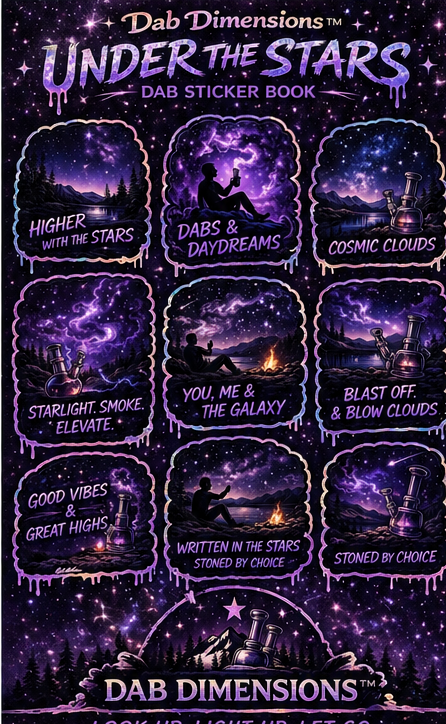 Dab Dimensions™ Under the Stars Sticker Book – Cosmic Galaxy Psychedelic Sticker Pack