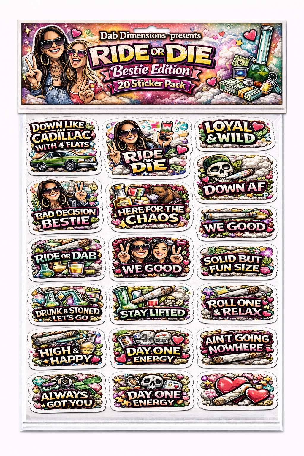 Dab Dimensions™ Custom Sticker Pack – Personalized Psychedelic Sticker Collection
