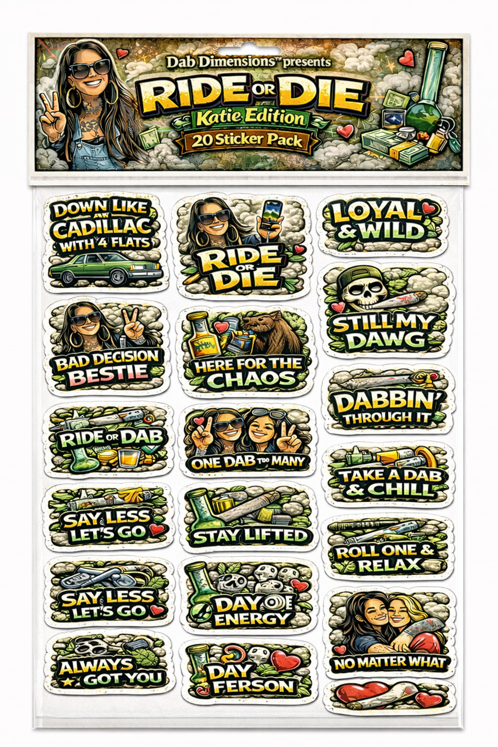 Dab Dimensions™ Custom Sticker Pack – Personalized Psychedelic Sticker Collection