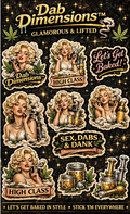 Dab Dimensions™ Glamorous & Lifted Sticker Pack – Luxury Psychedelic Glam Sticker Collection