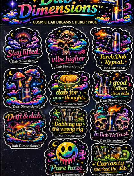 Dab Dimensions™  Cosmic Dab Dreams Sticker Pack