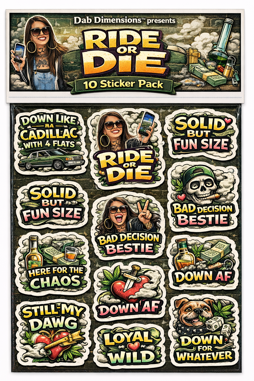 Dab Dimensions™ Custom Sticker Pack – Personalized Psychedelic Sticker Collection