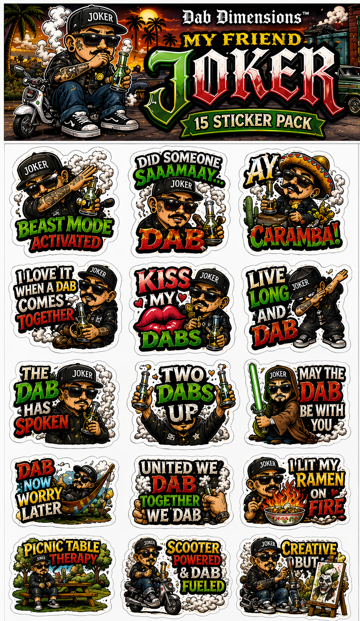 Dab Dimensions™ Custom Sticker Pack – Personalized Psychedelic Sticker Collection